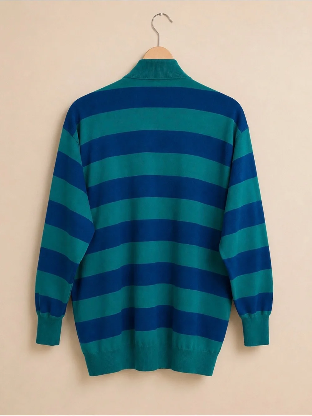 Vintage Nautical Anchor Embroidered Striped Cardigan